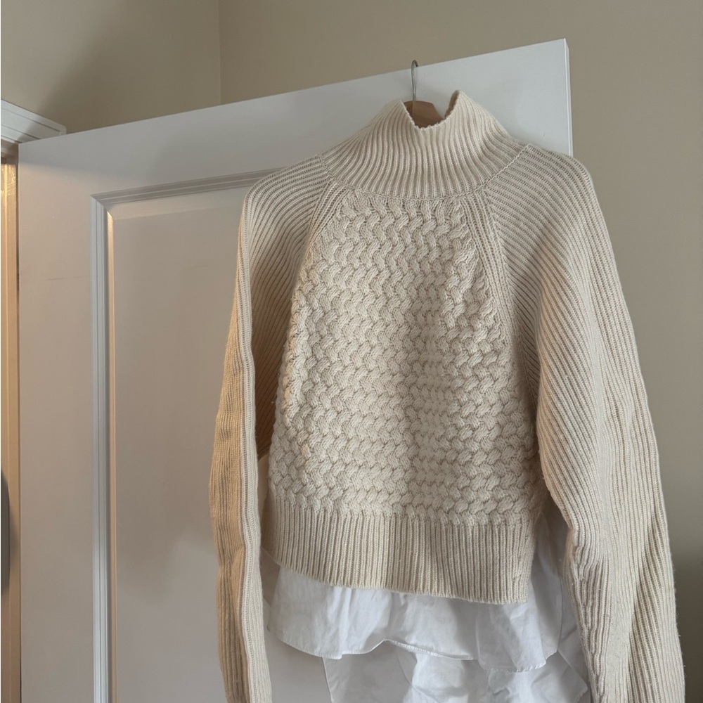 All Saints Cream Cowl Neck Sweater